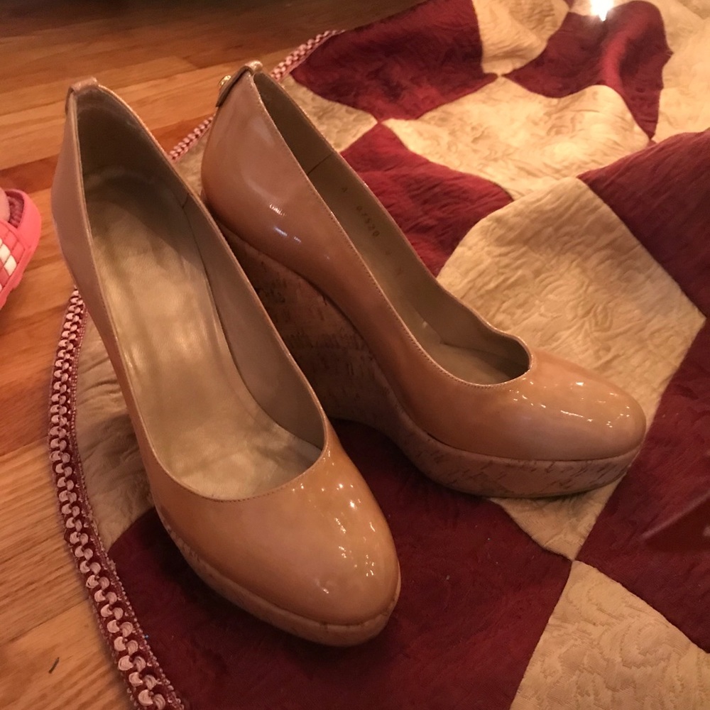 Stuart Weitzman Corkswoon Wedge Patent Leather